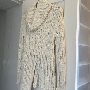 NWT BCBGMAXAZRIA Sweater Cream Jules Knit Split-Back Turtleneck Sweater Size XS